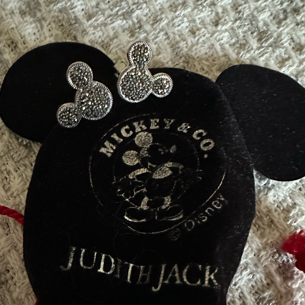 Vintage Disney Mickey Mouse Cufflinks Signed Judith Jack Sterling & Marcasite